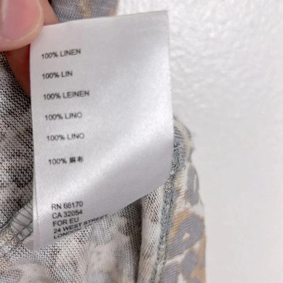 Maeve Anthropologie Women’s XS Tan Linen Leopard Puff Sleeve Top - Picture 6 of 9